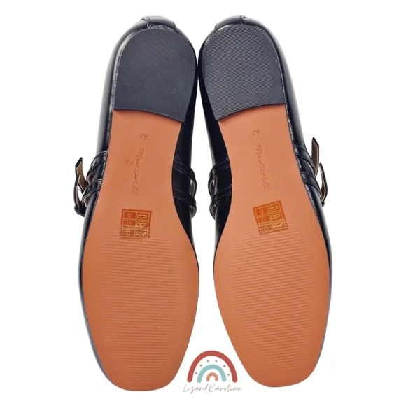 New! Madewell The Greta Double-Strap Ballet Flat in Leather True Black 6.5 - Picture 12 of 13